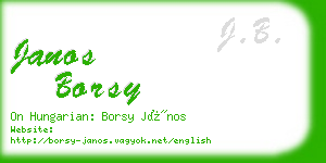 janos borsy business card